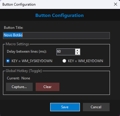 Create macro button
