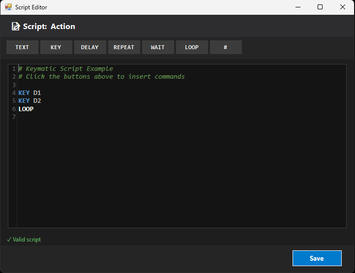 Script editor